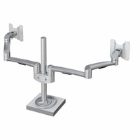 Hold Dual Monitor Arm 28 - 2×14 kg, genomföringsfäste, silver